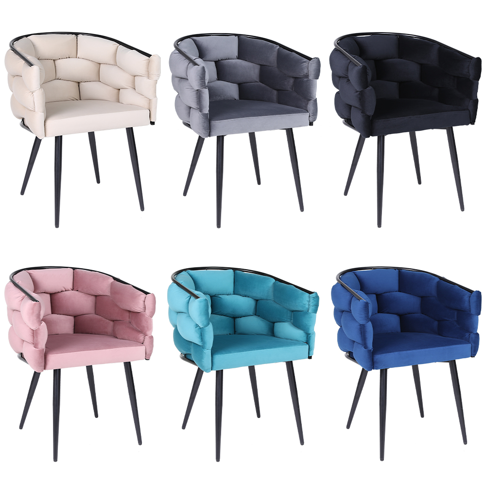 Knitted metal leg single sofa chair